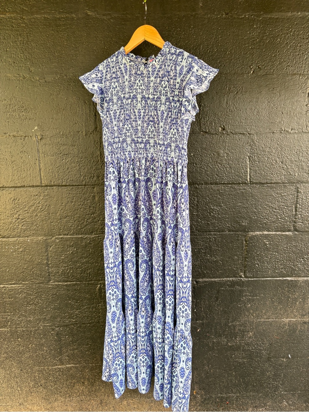 Simply Southern Blue Paisley Smocked Maxi Dress